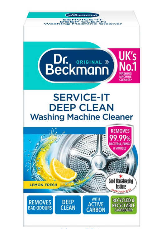 Dr. Beckmann Service-it Deep Clean Washing Machine Cleaner | Removes 99,99 % of bacteria and fungi and viruses | eliminates bad odours | 250 g