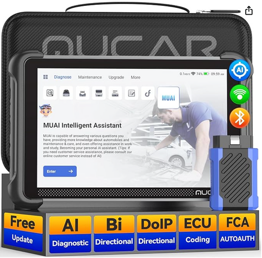 AI-Assisted OBD2 Scanner, MUCAR 892BT Full System Scan Tool, Bi-Directional Car Diagnostic Scanner, ECU Coding, 34 Services, FCA Autoauth, CANFD and DOIP, Free Lifetime Upgrade