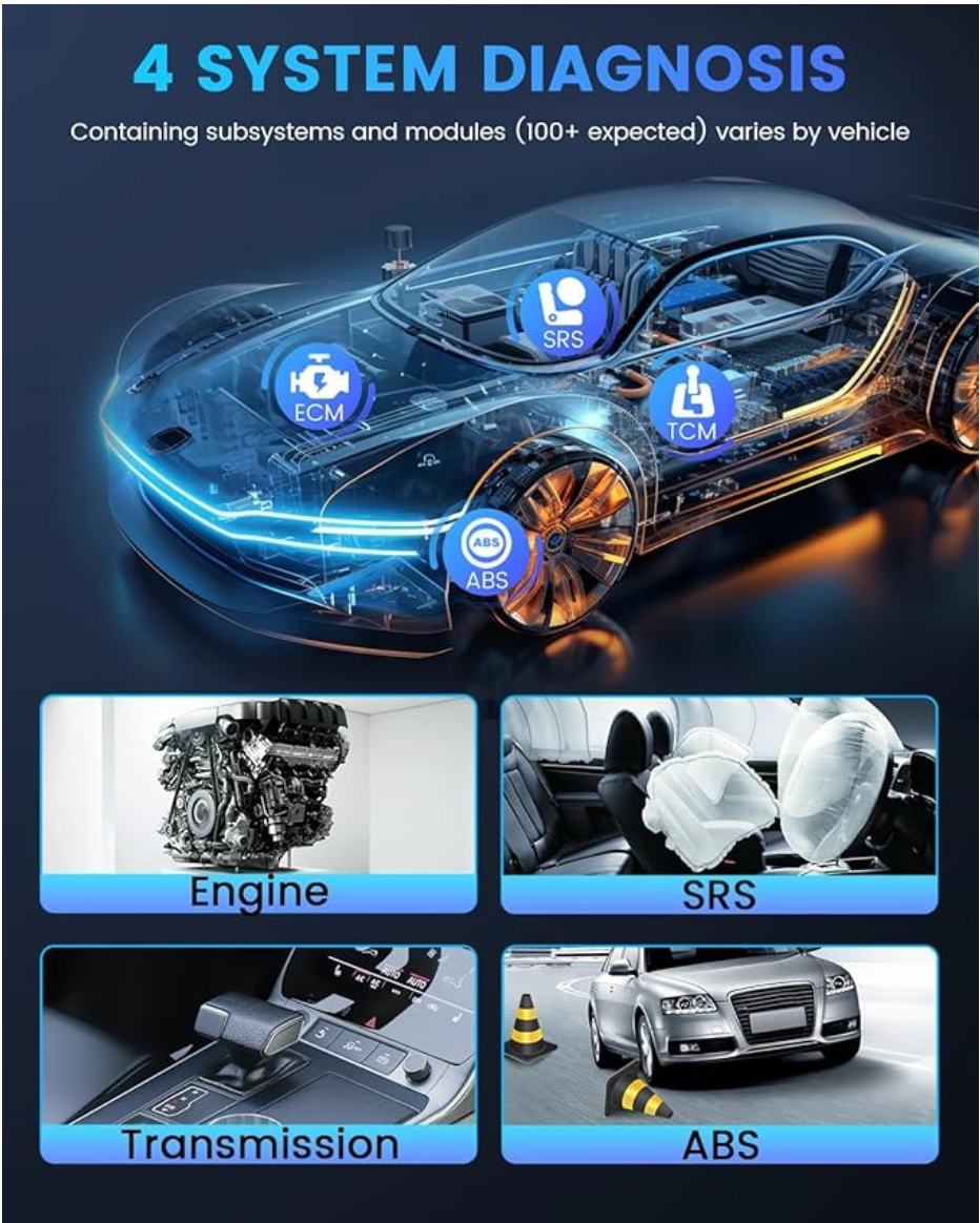 mucar CDE900 2+32G OBD2 Scanner Universal OBD II Code Reader, Extra Subscribe ECM+TCM+ABS+SRS 4 Systems and 28 Reset Car Diagnostic Tool Engine Code Reader