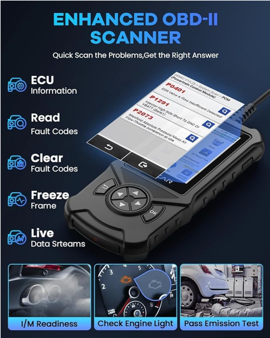 mucar CDE900 2+32G OBD2 Scanner Universal OBD II Code Reader, Extra Subscribe ECM+TCM+ABS+SRS 4 Systems and 28 Reset Car Diagnostic Tool Engine Code Reader