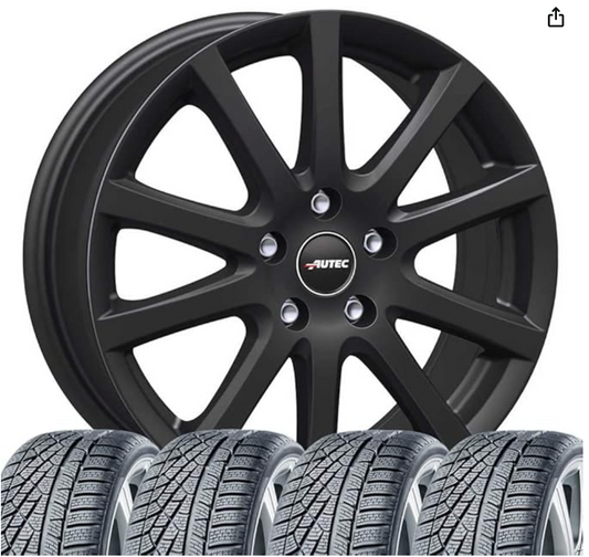 4 Winter wheels Skandic 7x17 ET 40 5x112 Schwarz matt with 215/65 R17 99H CON WinterContact TS 870 P FR C_S