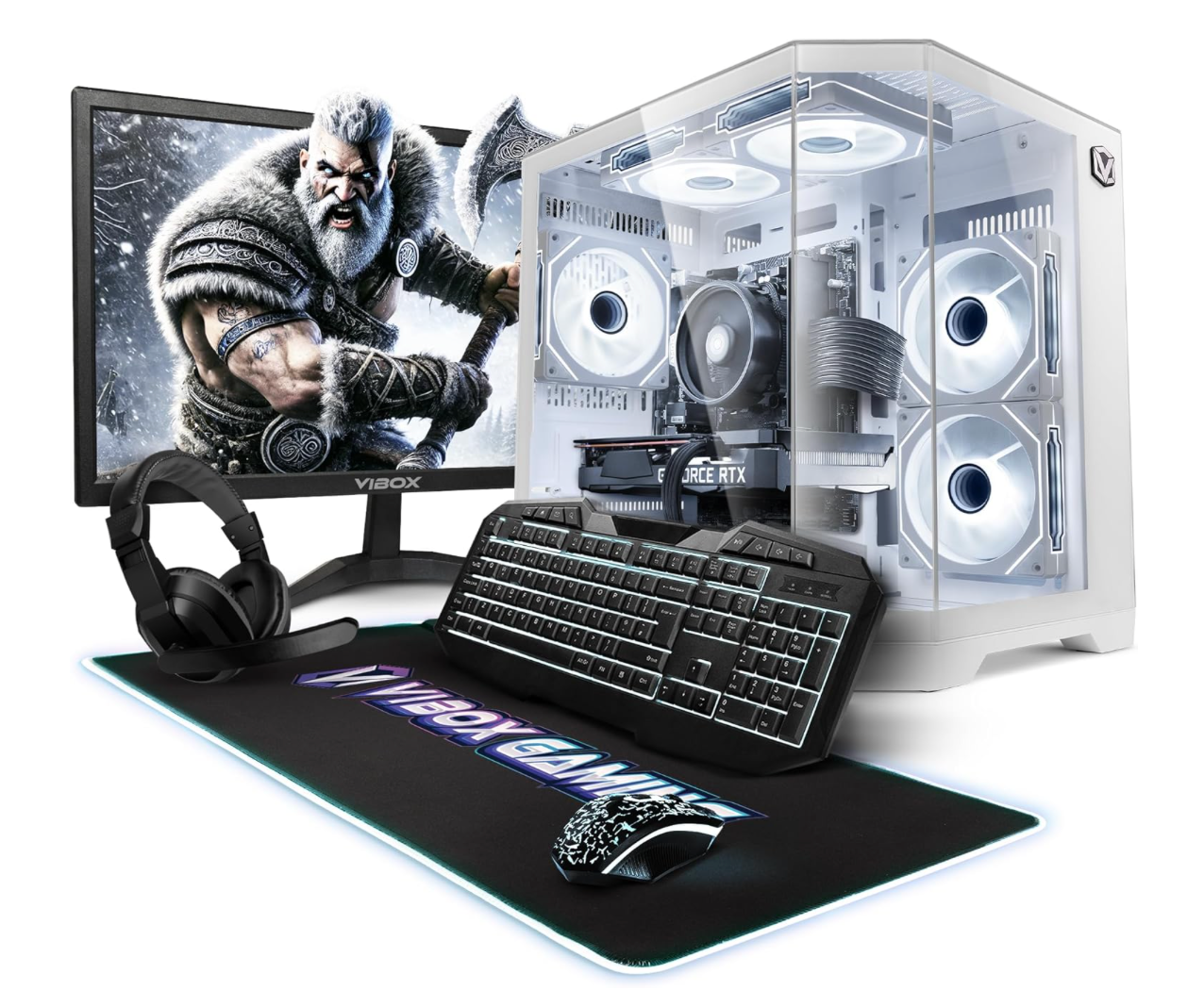 Vibox Gaming PC Bundle • AMD Ryzen 5 5500 4.2GHz • Nvidia RTX 3050 6GB • 16GB RAM • 1TB NVMe SSD • Windows 11 • 23" Monitor • WiFi • White Visit the Vibox Store