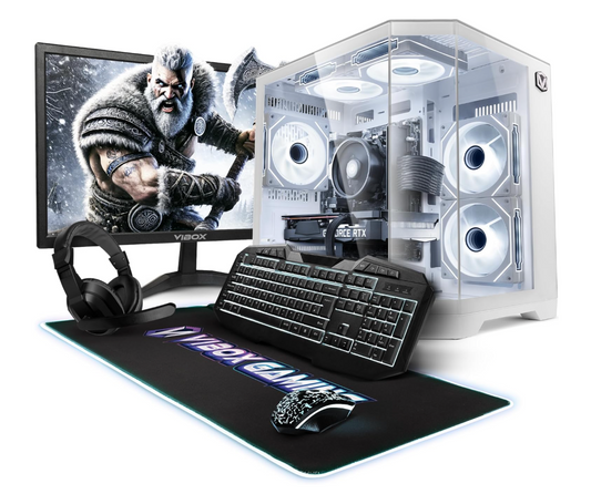 Vibox Gaming PC Bundle • AMD Ryzen 5 5500 4.2GHz • Nvidia RTX 3050 6GB • 16GB RAM • 1TB NVMe SSD • Windows 11 • 23" Monitor • WiFi • White Visit the Vibox Store