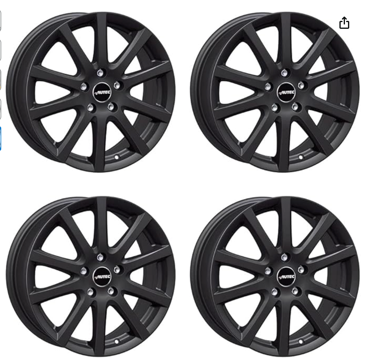 4 Winter wheels Skandic 7x17 ET 40 5x112 Schwarz matt with 215/65 R17 99H CON WinterContact TS 870 P FR C_S